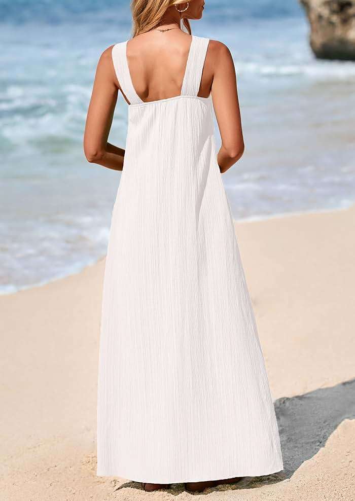 PRETTYGARDEN Womens 2026 Casual Long Summer Dresses Sleeveless Strappy Loose Flowy Beach Vacation Maxi Dress with Pockets - Image 2