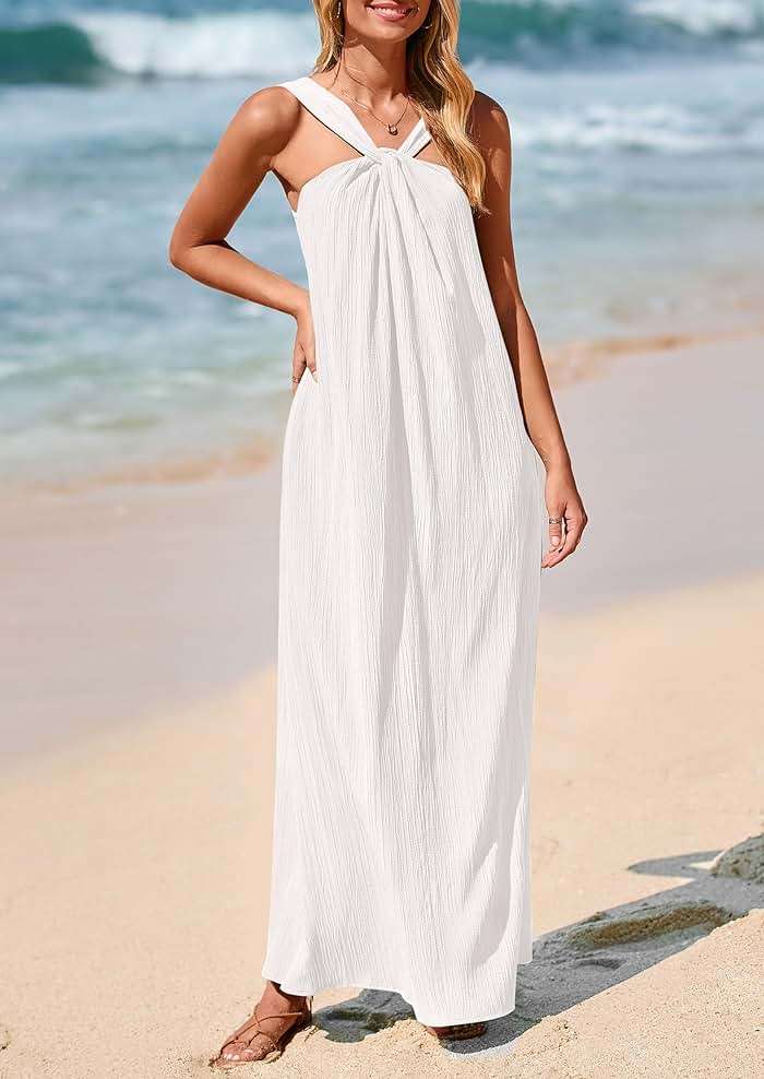PRETTYGARDEN Womens 2026 Casual Long Summer Dresses Sleeveless Strappy Loose Flowy Beach Vacation Maxi Dress with Pockets - Image 3