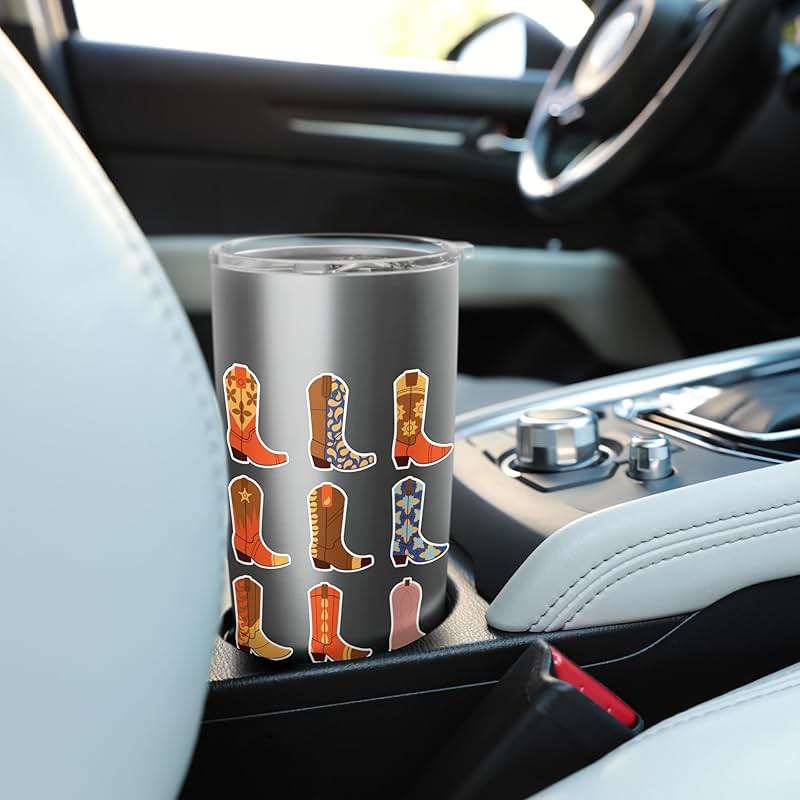 Retro Cowhide Riding Coors Cowboys Western Country Rodeo Stainless Steel Insulated Tumbler - Image 2