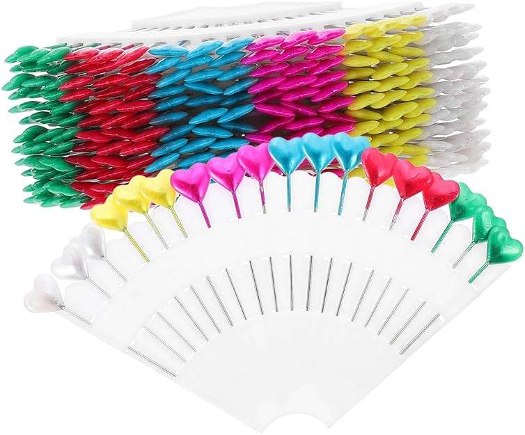 ULDIGI 216pcs Heart Shaped Pearl Head Pins Quilting Sewing Pins with Heart Heads Corsage Making DIY Jewelry Craft Positioning Needles - Image 1