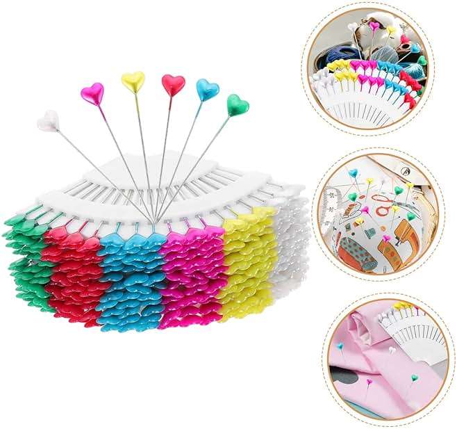 ULDIGI 216pcs Heart Shaped Pearl Head Pins Quilting Sewing Pins with Heart Heads Corsage Making DIY Jewelry Craft Positioning Needles - Image 5