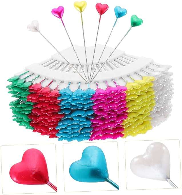 ULDIGI 216pcs Heart Shaped Pearl Head Pins Quilting Sewing Pins with Heart Heads Corsage Making DIY Jewelry Craft Positioning Needles - Image 6