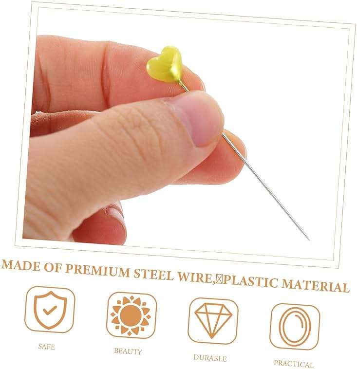 ULDIGI 216pcs Heart Shaped Pearl Head Pins Quilting Sewing Pins with Heart Heads Corsage Making DIY Jewelry Craft Positioning Needles - Image 9