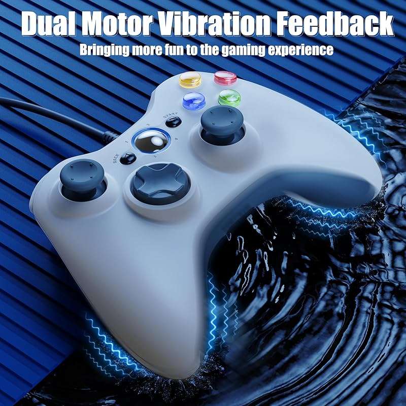 Gamrombo Wired Controller for Xbox 360-2 Pack, Compatible with xbox 360/360 S/360 E, with Dual-Vibration, 2.5mm headphone Jack - Image 3