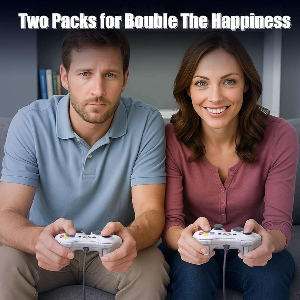 Gamrombo Wired Controller for Xbox 360-2 Pack, Compatible with xbox 360/360 S/360 E, with Dual-Vibration, 2.5mm headphone Jack - Image 7