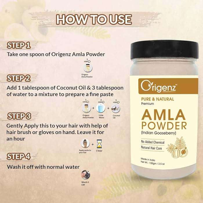 Amla Powder for Hair Care, Naturally Strong & Shiny Hair, Mask, Pack, Helps to Control Haifall,Indian Gooseberry, Repair Damage Hair & Skin Care - 100gm - Image 3