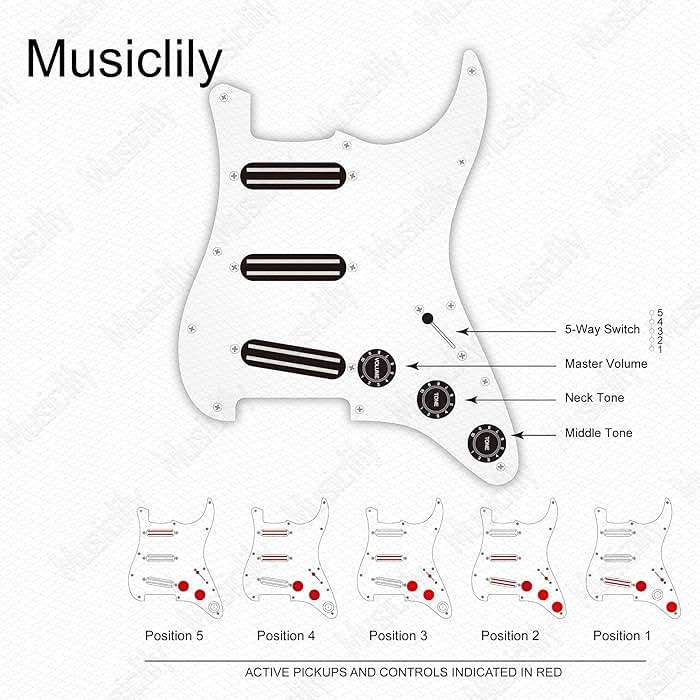 Musiclily Pro-SE ST-DPHA Pre-wired SSS Pickguard with Alnico 5 Mini Rail Humbucker for Strat Style Electric Guitar, 4Ply Tortoise Shell - Image 4