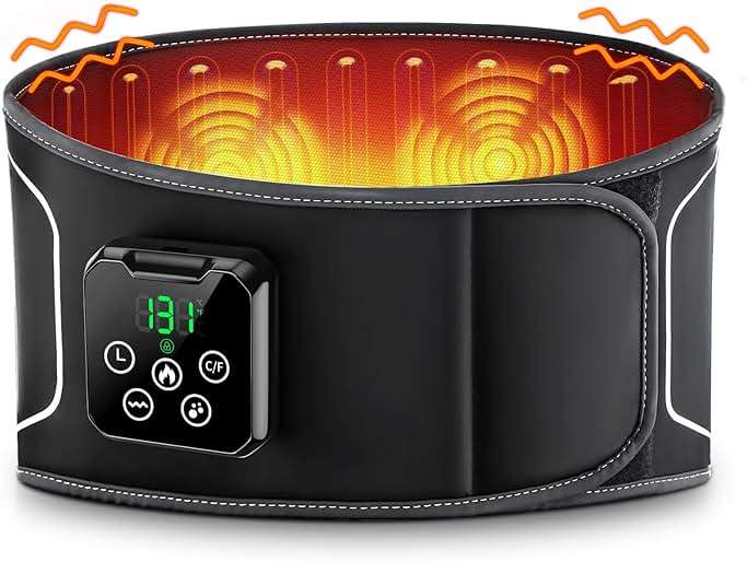 Heating Pad for Back with Auto-Inflatable Massager, 58’’ Cordless Lower Back Massager with 3 Vibration and 4 Heat, Portable Heated Pads for Back Pain Relief, Gifts for Women Men Family - Image 1