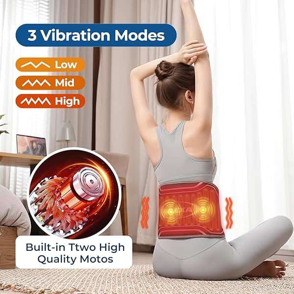 Heating Pad for Back with Auto-Inflatable Massager, 58’’ Cordless Lower Back Massager with 3 Vibration and 4 Heat, Portable Heated Pads for Back Pain Relief, Gifts for Women Men Family - Image 5