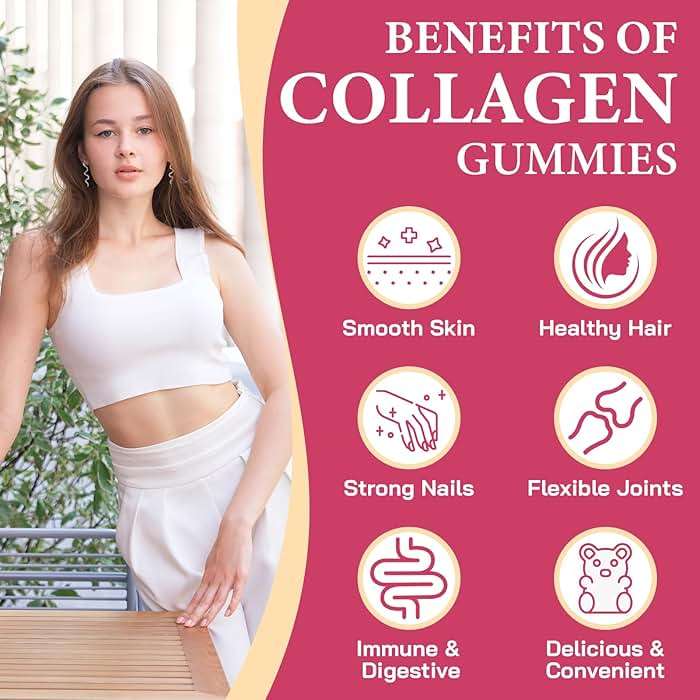 OHaboth Collagen Gummies for Women, Hydrolyzed Collagen Peptides Type I, II, III, V, X, 0 Sugar - Collagen Gummies for Skin, Wrinkles, Hair, Nails, Digestive & Immune Health, 60 Days Supply - Image 3