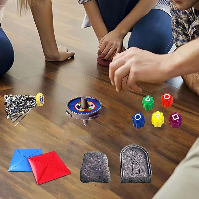 ReeRaa Gonggi Korean Game, Tossing Set (Korean Traditional Play Game) Jebi chagi Stone catching Biseokchigi Paeng-y DDAKJI & Family & Party, Easter Basket Stuffers, Christmas (1 Set) - Image 4