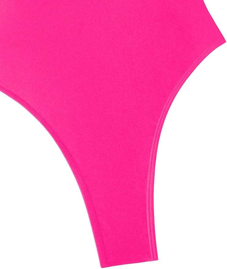 Foxiny Sexy Backless Cheeky High Cut Leg Thong V Neck One Piece Swimsuit - Image 6
