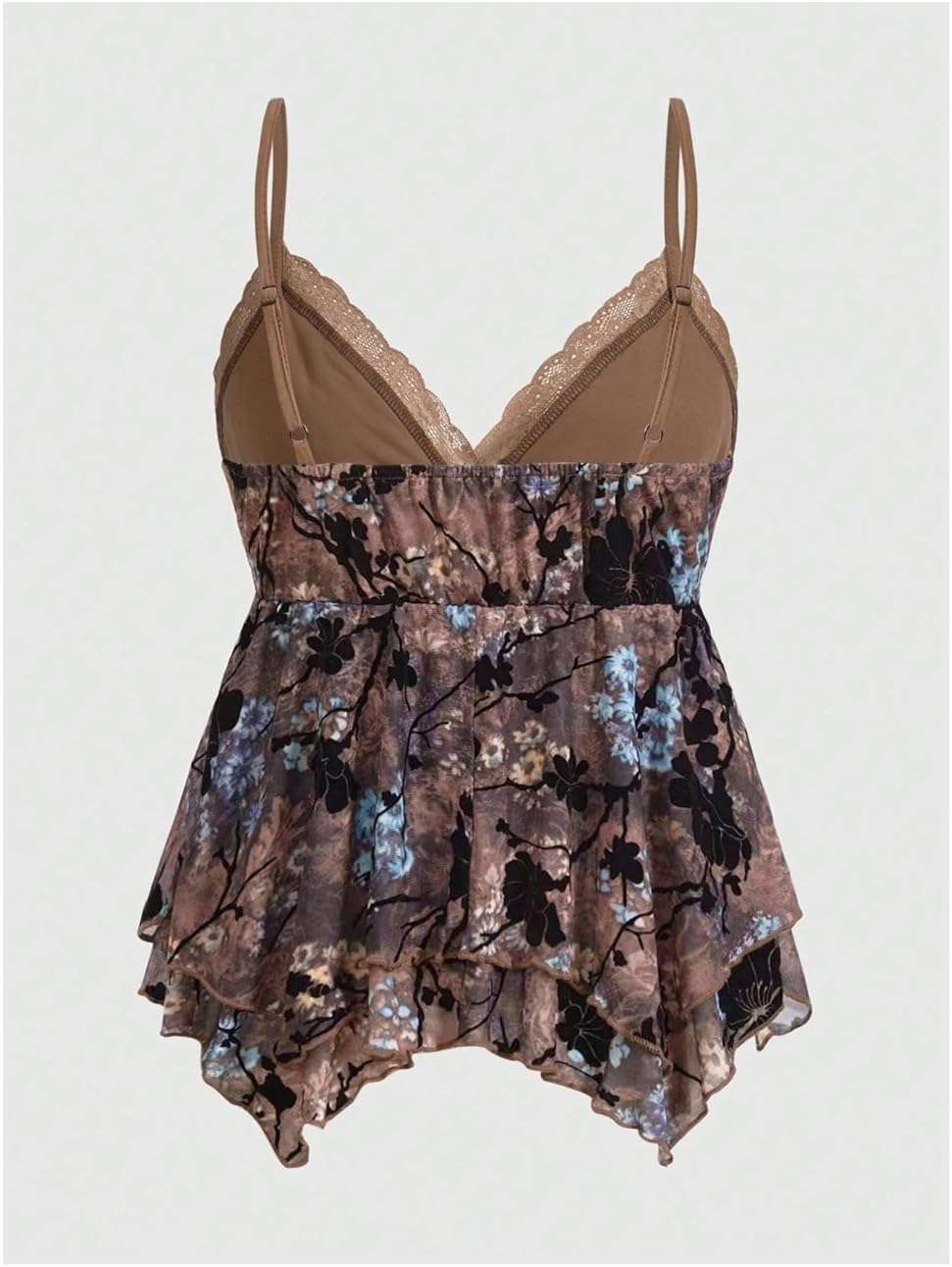 Verdusa Women's Y2K Tops Babydoll Summer Tank Tops Going Out Floral Lace Flowy Mesh Shirt Whimsical Clothes - Image 2