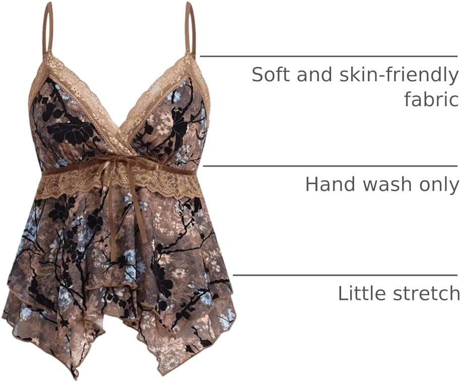 Verdusa Women's Y2K Tops Babydoll Summer Tank Tops Going Out Floral Lace Flowy Mesh Shirt Whimsical Clothes - Image 4