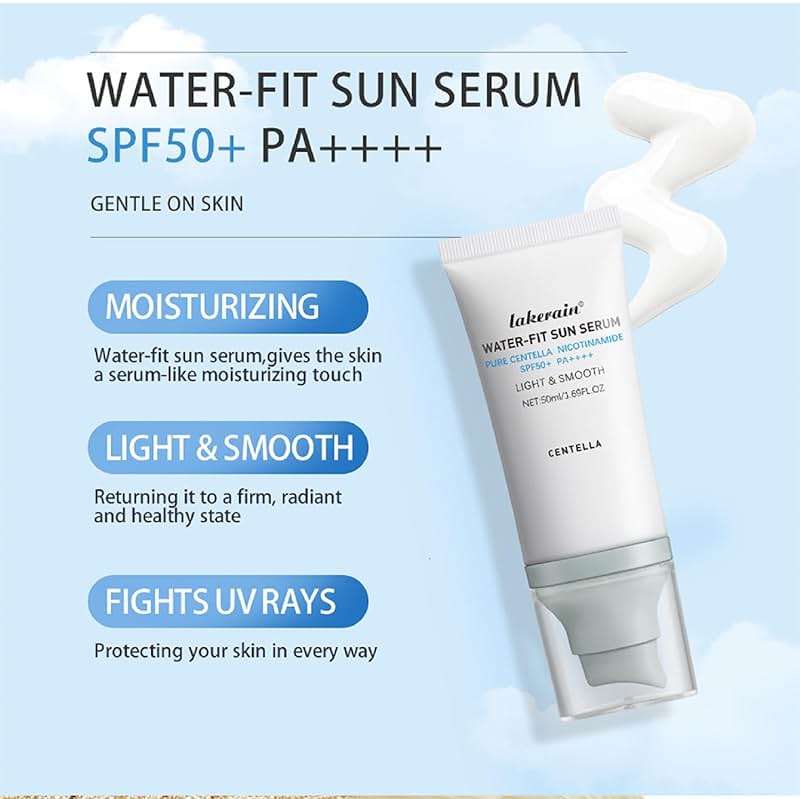2 Pcs Centella Sunscreen SPF 50, Hyalu Cica Water-Fit Sun Serum, Face Sun Screen Long-Lasting Protection, Sunscreen with Hyaluronic Acid, Hydrating & Light & Smooth and UV Defens. - Image 2