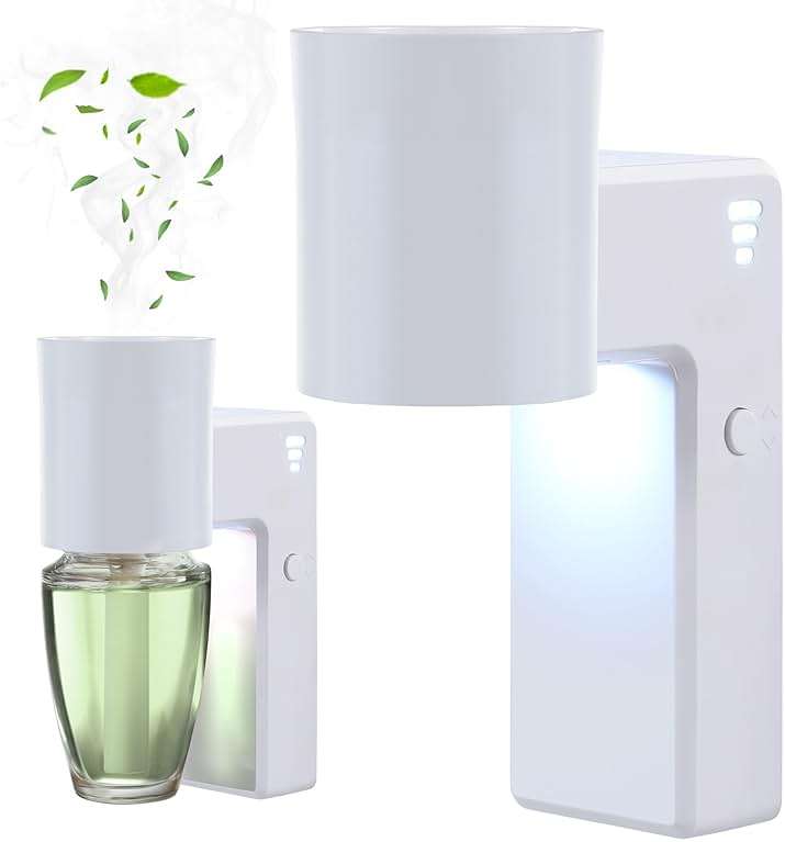 ROSSEX 2 PCS Wall Fragrance Plug in with Night Light and Oil Diffuser Plug with Upgraded Fragrance Concentration Control, Compatible with Bath and Body Works WallFower for Home, White - Image 1