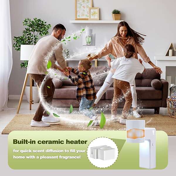 ROSSEX 2 PCS Wall Fragrance Plug in with Night Light and Oil Diffuser Plug with Upgraded Fragrance Concentration Control, Compatible with Bath and Body Works WallFower for Home, White - Image 4