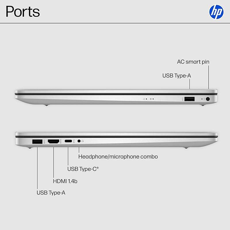 HP 17.3 inch Laptop, HD+ Display, AMD Ryzen 5 7520U, 16 GB RAM, 512 GB SSD, AMD Radeon Graphics, Windows 11 Home, Natural Silver, 17-cp2199nr - Image 8