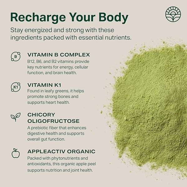 Proper, The Greens Daily Boost Organic Greens Powder. Whole Food, Apple Flavour Veggie Powder Superfood with Wheatgrass, Spirulina, Chlorella, Probiotics. Daily Drink Mix for Wellness and Digestion - Image 4