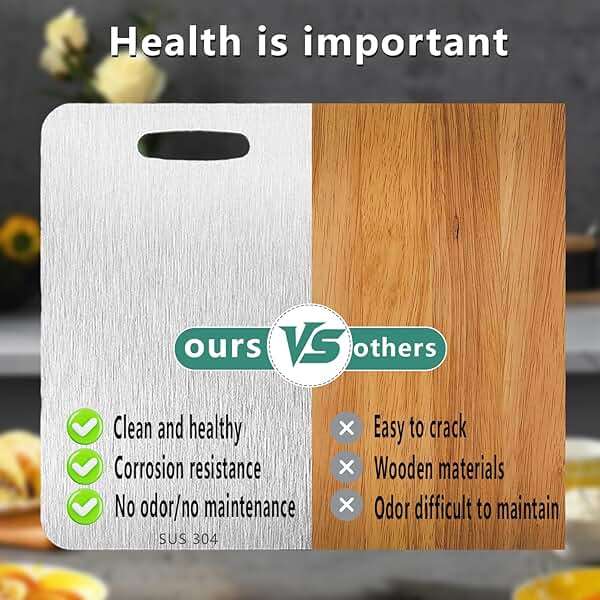 UFJEG Titanium Cutting Board, 3 PCS Titanium Cutting Boards for Kitchen, Non Toxic, Double-Sided Food Grade Chopping Board for Outdoor Camping(15.6" x 11", 13" x 9.3", 11.8" x 7.8") - Image 3
