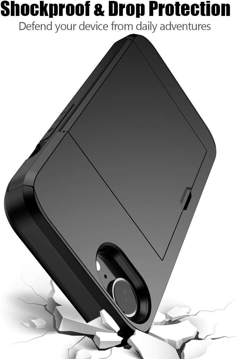 Nvollnoe for iPhone 17e Case, iPhone 16e Case with Card Holder Dual Layer Heavy Duty Protective Hidden Card Slot Slim Wallet Cover for iPhone 16e/17e 6.1''(Black) | with Card Holder - Image 5