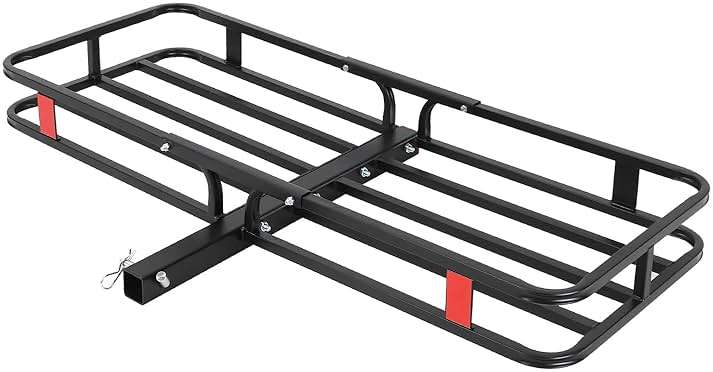 500 Lbs Capacity Hitch Mount Cargo Carrier Basket - Heavy-Duty Cargo Baskets, 53" x 19" x 6" Cargo Rack Rear Luggage Basket for Car and SUV - Image 1