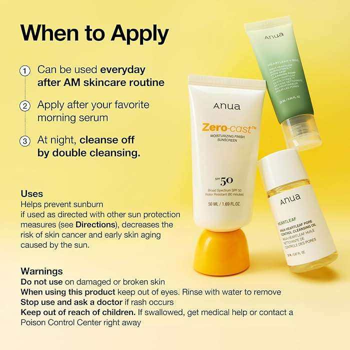 Anua, Zero-Cast Moisturizing Sunscreen SPF 50, Glow Natural Sunscreen for face, No White Cast, Hyaluronic Acid, Niacinamide, Oil-Free, Korean Skincare, 1.69 fl oz - Image 7