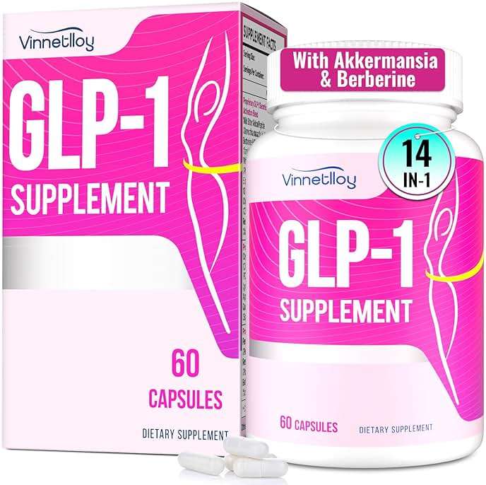 VINNETLLOY GLP-1, GLP-1 Supplements for Women, GLP1 with Berberine & Akkermansia Probiotic, 14 in 1 Natural Formula for GLP 1 Levels, Metabolism*, lmmune, Gut & Digestion, Energy, Vegan, 60 Capsules - Image 1