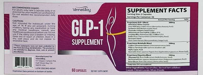 VINNETLLOY GLP-1, GLP-1 Supplements for Women, GLP1 with Berberine & Akkermansia Probiotic, 14 in 1 Natural Formula for GLP 1 Levels, Metabolism*, lmmune, Gut & Digestion, Energy, Vegan, 60 Capsules - Image 9