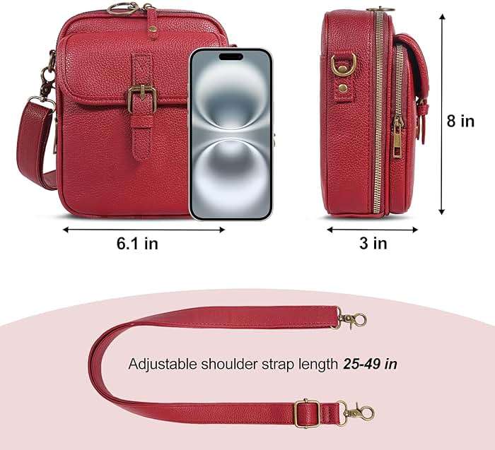 Vintage Messenger Bag,Womens Large Capacity Crossbody Leather Bags,Mini Shoulder Sling Pouch with Card Slots(6.1x3x8 inch) - Image 2
