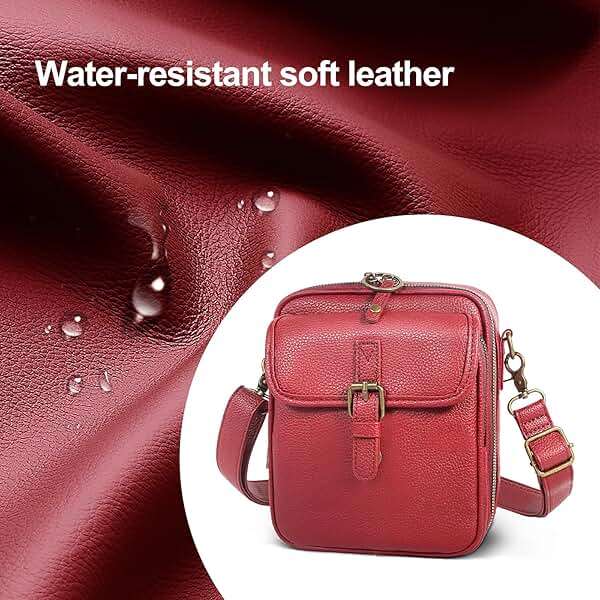 Vintage Messenger Bag,Womens Large Capacity Crossbody Leather Bags,Mini Shoulder Sling Pouch with Card Slots(6.1x3x8 inch) - Image 5