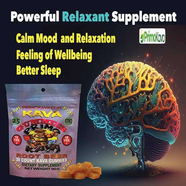 Kava Kava Gummies 375mg – Strong Noble Kava with 375mg Kavalactones per Package for Calm & Relaxation – Fast-Acting Fiji Kava Root Extract – Certified 3rd Party Testing - Root Beer Flavor - Image 5