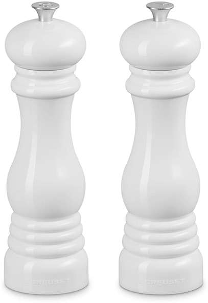 Le Creuset Salt and Pepper Mill Set 8-Inch, White - Image 1