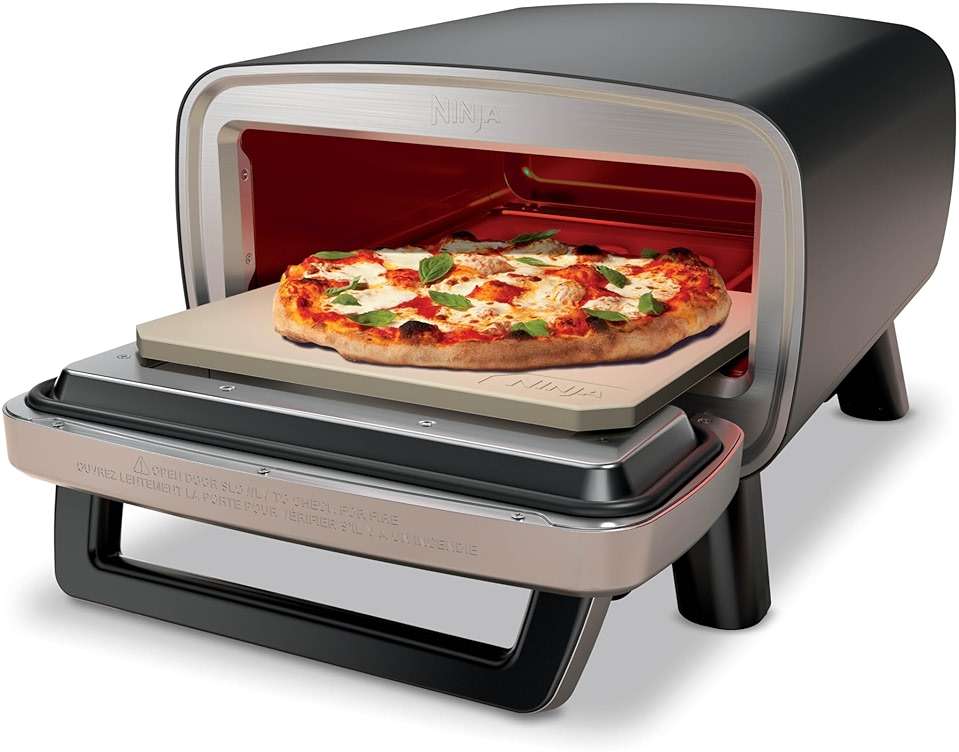 Ninja Artisan Electric Outdoor Pizza Oven with Stone | 12-inch Pizza in 3-minutes | 700F Max Temp | 5-in-1 Functionality – Pizza, Bake, Broil, Proof & Warm | Makes Full Meals | Gray | MO201 - Image 1