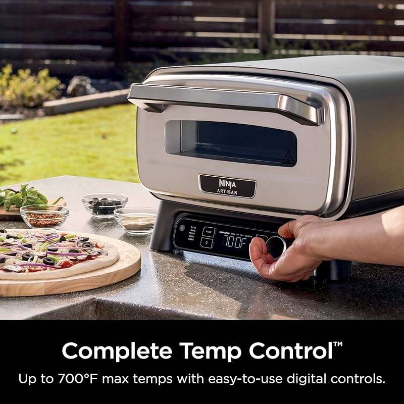 Ninja Artisan Electric Outdoor Pizza Oven with Stone | 12-inch Pizza in 3-minutes | 700F Max Temp | 5-in-1 Functionality – Pizza, Bake, Broil, Proof & Warm | Makes Full Meals | Gray | MO201 - Image 2