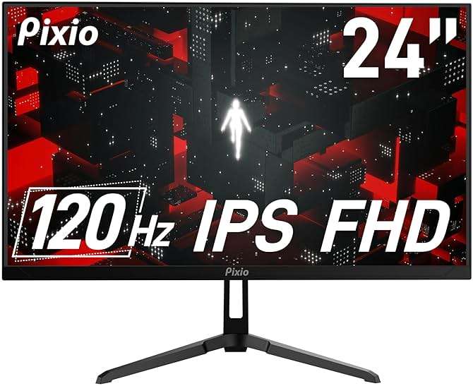 Pixio PX246 Wave 24 inch 120Hz Refresh Rate FHD 1080p Resolution IPS Panel 4ms GTG Response Time Gaming Monitor with Adaptive Sync - Image 1