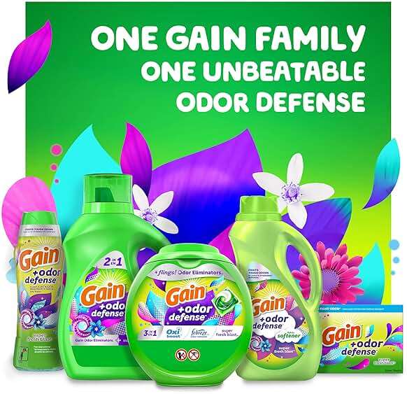 Gain Flings Laundry Detergent Pacs with Odor Defense, 102 Count, Super Fresh Blast Scent, HE 3in1 Detergent Pacs with Febreze and Oxi - Image 7