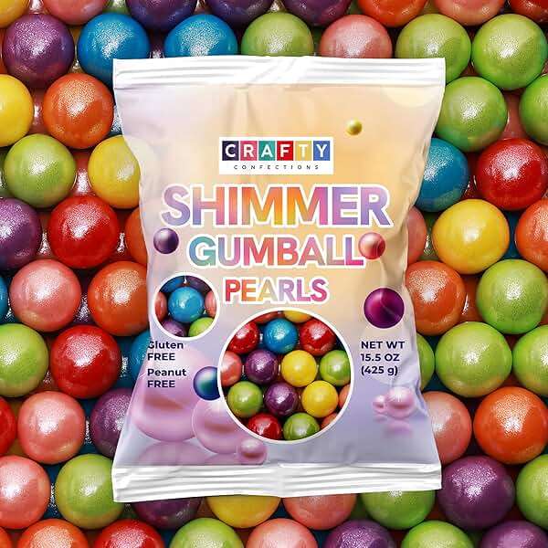 Shimmer Gumballs for Gumball Machine Pearl Assorted Candy - MIX Fruit Flavored Gum 15 oz Chewing Gum - Nostalgic Bubble Gum for Kids, Party Favors Easter Basket Sweet Treats, 16mm (0.62 inch) - Image 1