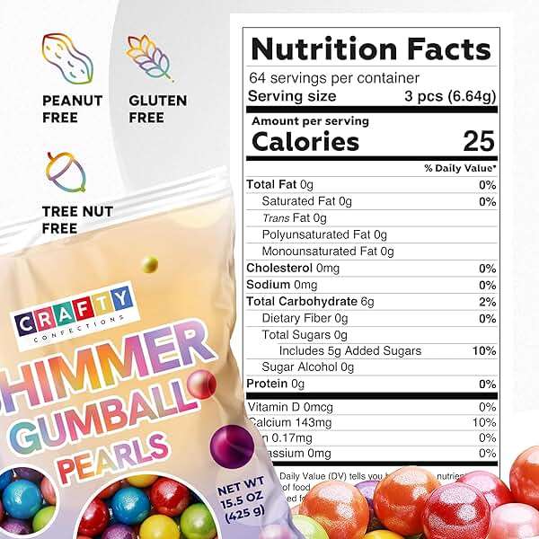 Shimmer Gumballs for Gumball Machine Pearl Assorted Candy - MIX Fruit Flavored Gum 15 oz Chewing Gum - Nostalgic Bubble Gum for Kids, Party Favors Easter Basket Sweet Treats, 16mm (0.62 inch) - Image 2