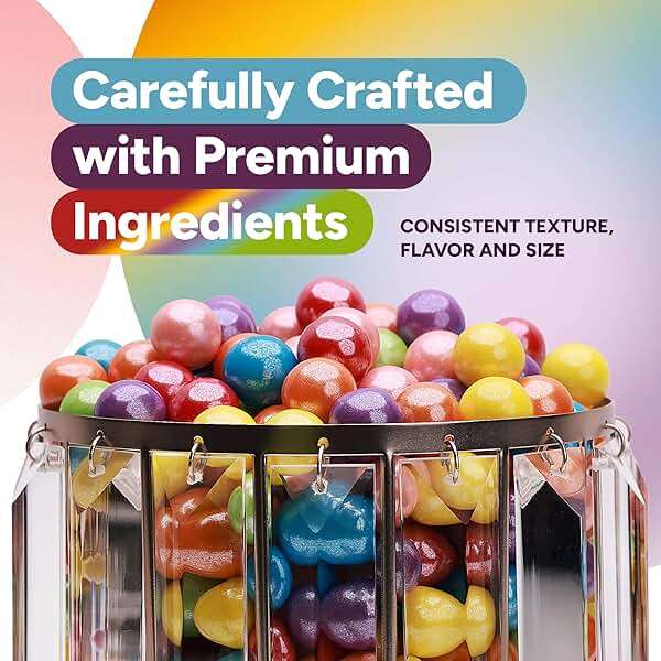 Shimmer Gumballs for Gumball Machine Pearl Assorted Candy - MIX Fruit Flavored Gum 15 oz Chewing Gum - Nostalgic Bubble Gum for Kids, Party Favors Easter Basket Sweet Treats, 16mm (0.62 inch) - Image 8