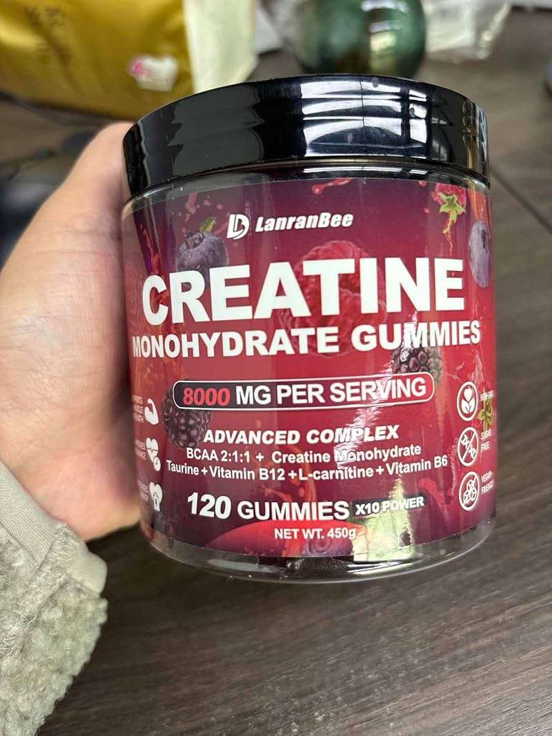 Creatine Monohydrate Gummies for Men & Women with L-Carnitine & Taurine – Pre-Workout Supplement for Muscle Strength, Energy Boost – Sugar Free, Vegan, Berry Flavor, Chewable Gummy 120 Count - Image 4