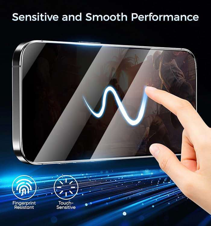 MAGIC JOHN 3rd Gen Upgraded for iPhone 15 Pro Privacy Screen Protector 6.1 Inch, 25°Anti-Spy Screen, Shockproof Tempered Glass, Auto Dust-Removal, Bubble Free, Easy Installation, 2 Pack - Image 6