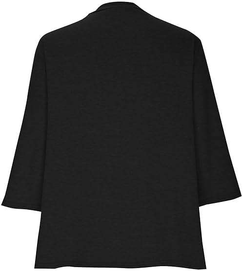 Womens Plus Size Summer Tops Loose Fit 3/4 Sleeve V Neck Button Down Shirt Casual Fashion Solid Oversized Blouse 2025 - Image 3
