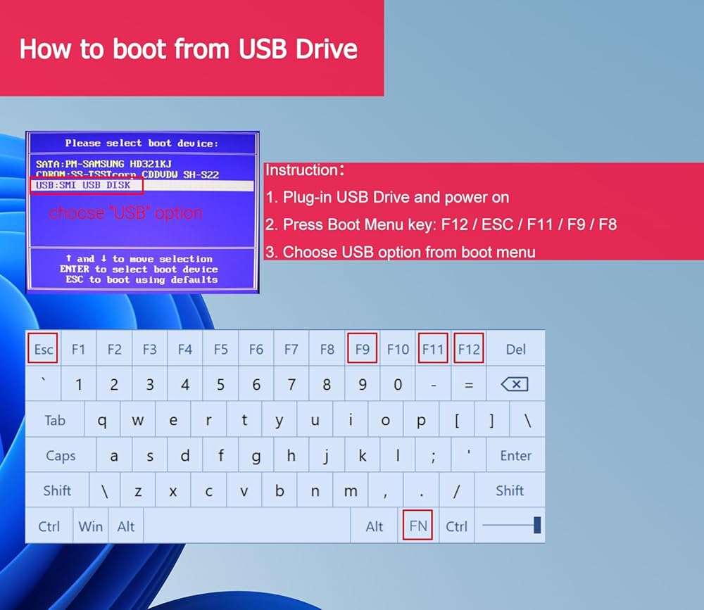 32GB - Bootable USB Driver 3.2 for Windows 11 & 10, Password Reset, Network Drives (WiFi & LAN), No TPM Required, Reinstall,Recovery Windows, Supported UEFI and Legacy, Compatible All Computers - Image 5