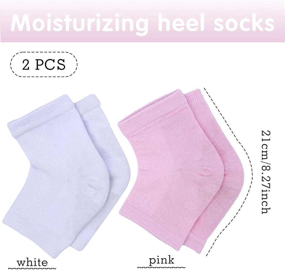 2 Pairs Moisturizing Heel Socks for Dry Cracked Feet, Gel Repair Moisture Spa Socks Foot Care Lotion Socks for Women Cracked Heel & Dry Foot Treatment Overnight - Image 6