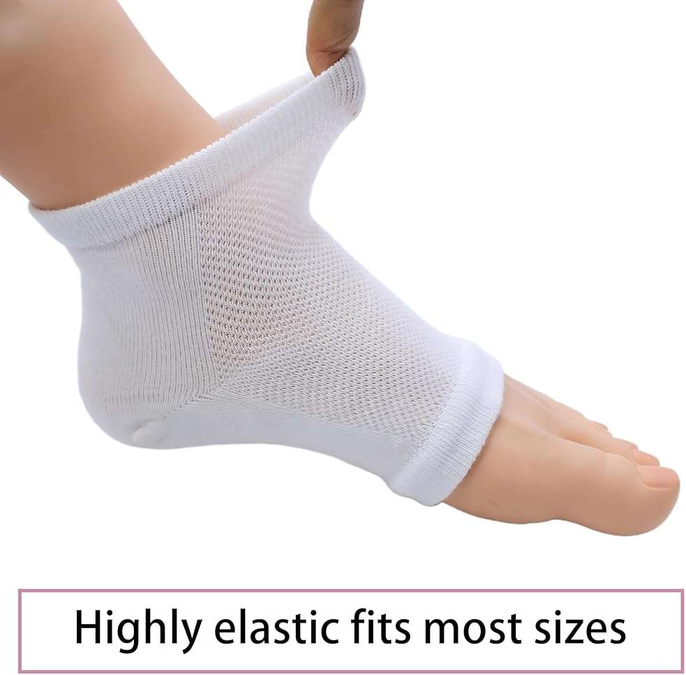 2 Pairs Moisturizing Heel Socks for Dry Cracked Feet, Gel Repair Moisture Spa Socks Foot Care Lotion Socks for Women Cracked Heel & Dry Foot Treatment Overnight - Image 7