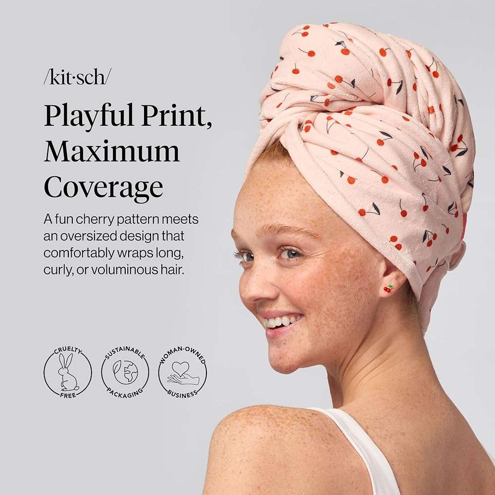 Kitsch Plush Microfiber Hair Towel Wrap for Women – Ultra Absorbent Microfiber Bath Towels for Wet, Curly, Long or Short Hair – Anti-Frizz Hair Wrap, Great Hair Care Gifts for Women - Image 2
