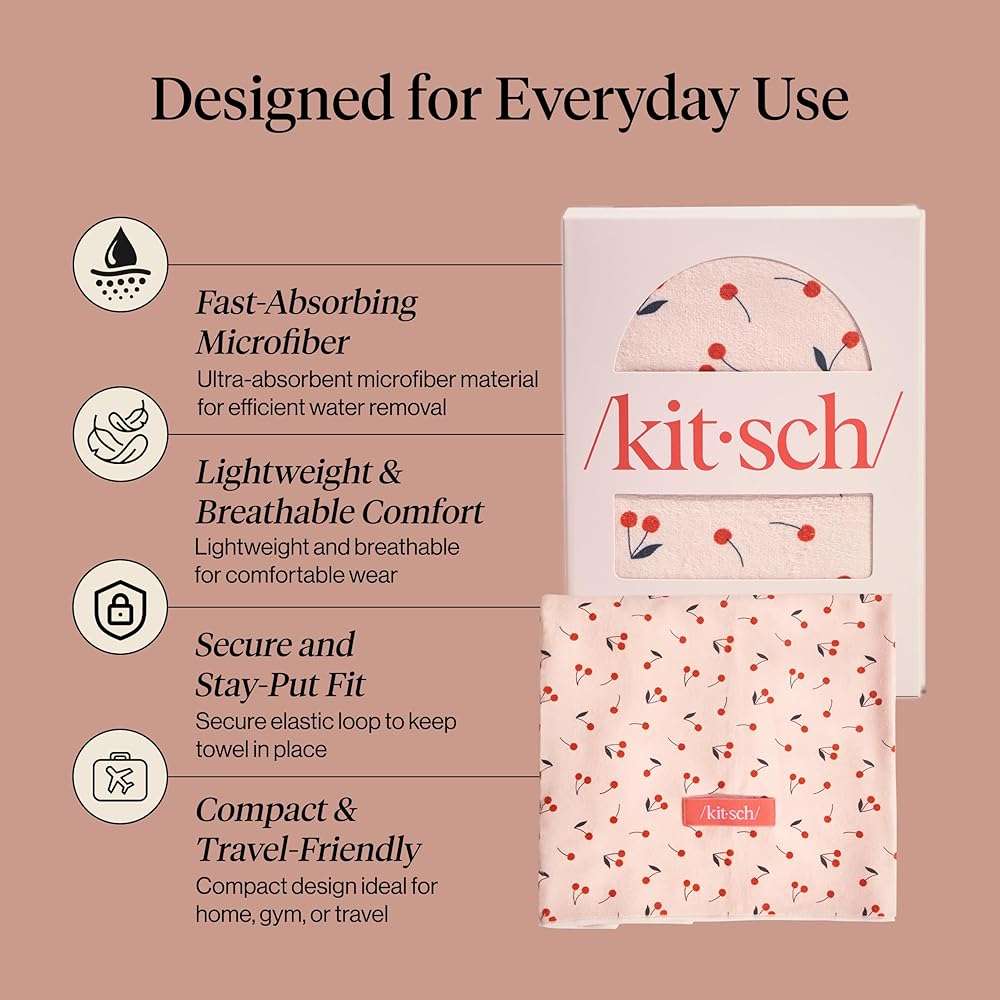 Kitsch Plush Microfiber Hair Towel Wrap for Women – Ultra Absorbent Microfiber Bath Towels for Wet, Curly, Long or Short Hair – Anti-Frizz Hair Wrap, Great Hair Care Gifts for Women - Image 3