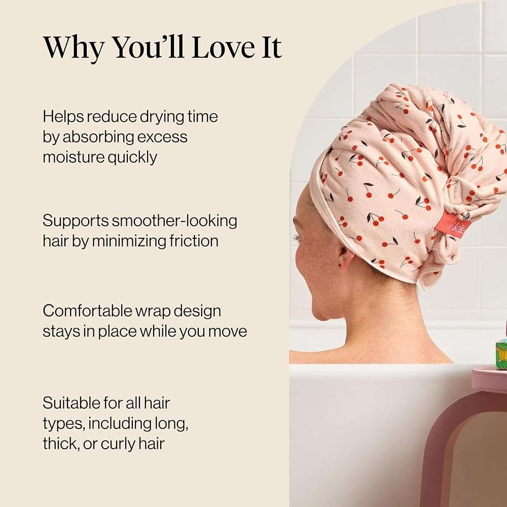 Kitsch Plush Microfiber Hair Towel Wrap for Women – Ultra Absorbent Microfiber Bath Towels for Wet, Curly, Long or Short Hair – Anti-Frizz Hair Wrap, Great Hair Care Gifts for Women - Image 5