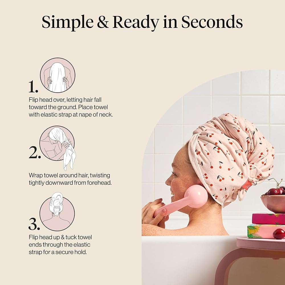 Kitsch Plush Microfiber Hair Towel Wrap for Women – Ultra Absorbent Microfiber Bath Towels for Wet, Curly, Long or Short Hair – Anti-Frizz Hair Wrap, Great Hair Care Gifts for Women - Image 7